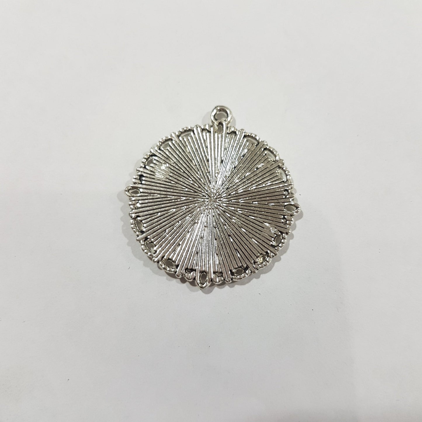 Round Silver Cabochon Pendant