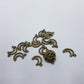 10pc Bronze Half Moon Charms