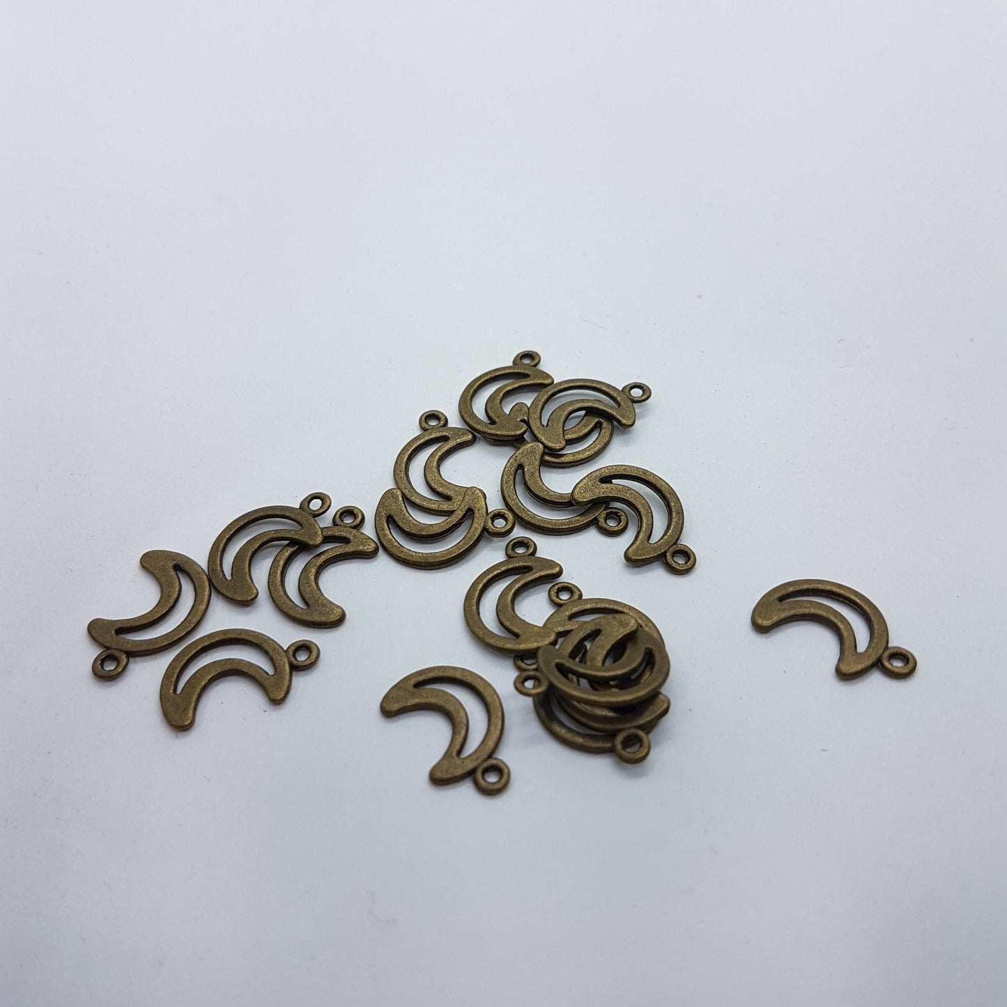 10pc Bronze Half Moon Charms
