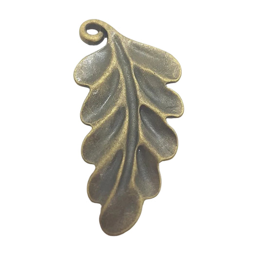 10pc Bronze Leaf Pendants