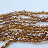 Dark Amber Crystal Glass Drop Beads Approx 65pc