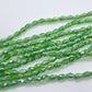 Tiny Green Crystal Glass Drop Beads Approx 65pc