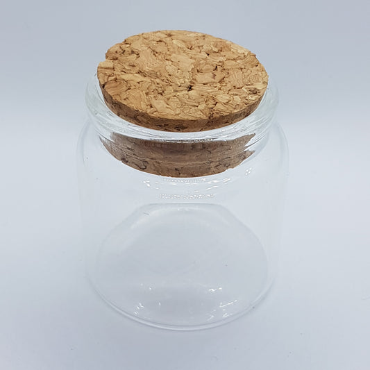 5 Glass Bottles With Cork Lid