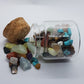5 Glass Bottles With Cork Lid