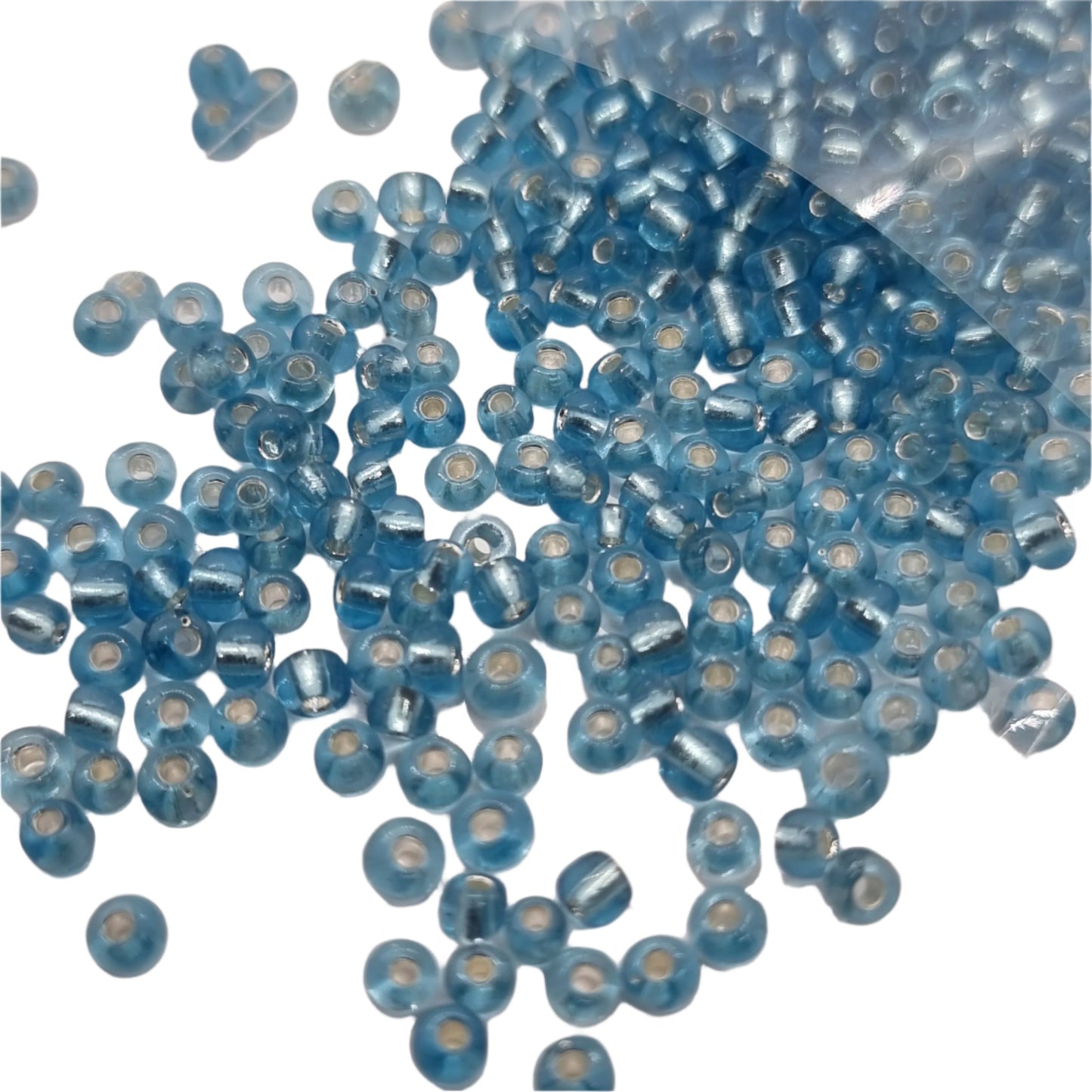 15g 3mm Blue Silver Lined Seed Beads