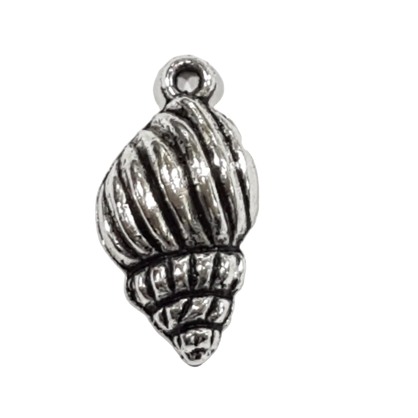 10pc Dark Silver Shell Charms