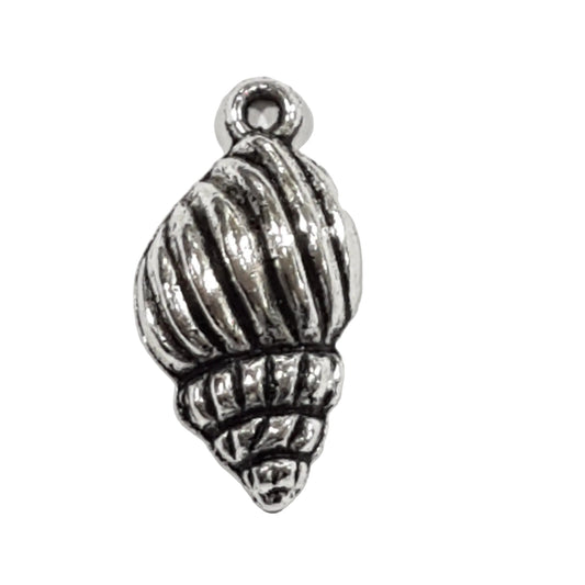 10pc Dark Silver Shell Charms
