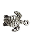 10pc Small Silver Turtle Charms