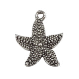 10pc Dark Silver Starfish Charms