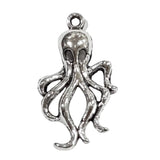 10pc Silver Octopus Charms