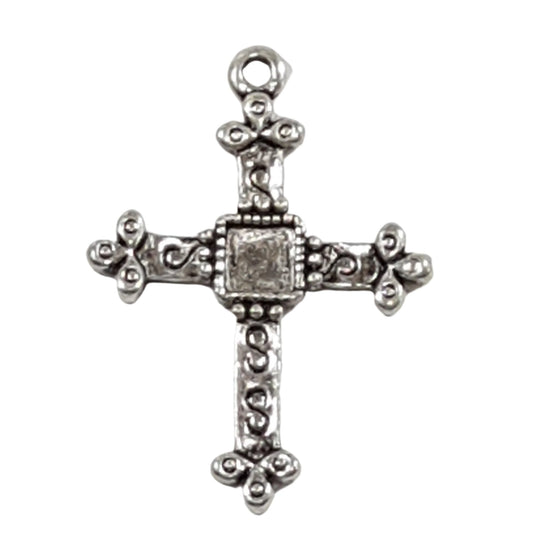 10pc Medium Cross Charms Silver