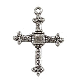 10pc Medium Cross Charms Silver