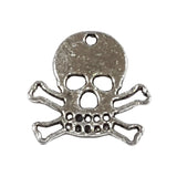 10pc Silver Skull & Cross Bones Charms