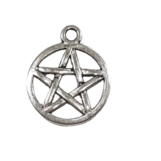 10pc Silver Pentagram Charms
