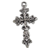 10pc Silver Cross Pendants With Florals