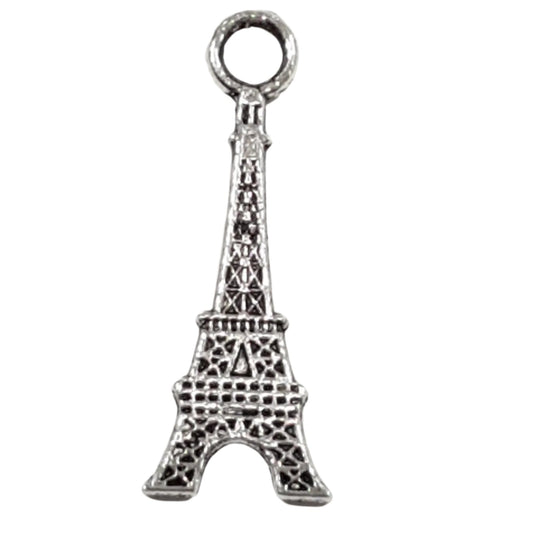 10pc Large Silver Eiffel Tower Charms