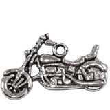 10pc Silver Motor Bike Charm