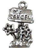 10pc Silver 'My Garden' Sign Charms