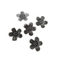 Silver Flower Charm With Stripy Petals