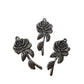 10pc Silver Rose Pendants