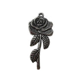 10pc Silver Rose Pendants