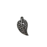 10pc Silver Delicate Leaf Charms