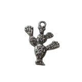 10pc Silver Cactus Charm