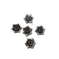 10pc Dark Silver Flower Charms