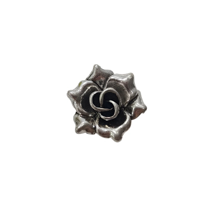 10pc Dark Silver Flower Charms