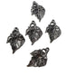 10pc Detailed Silver Leaf Charm