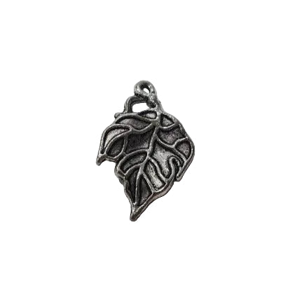 10pc Detailed Silver Leaf Charm