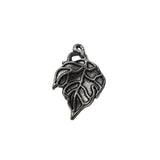 10pc Detailed Silver Leaf Charm