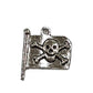 10pc Silver Pirate Flag Charms