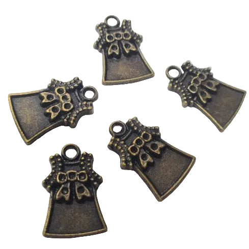 10pc Bronze Dress With Bow Charms