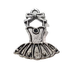10pc Silver Dance Dress Charms
