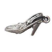 10pc Silver Patterned Shoe Charms