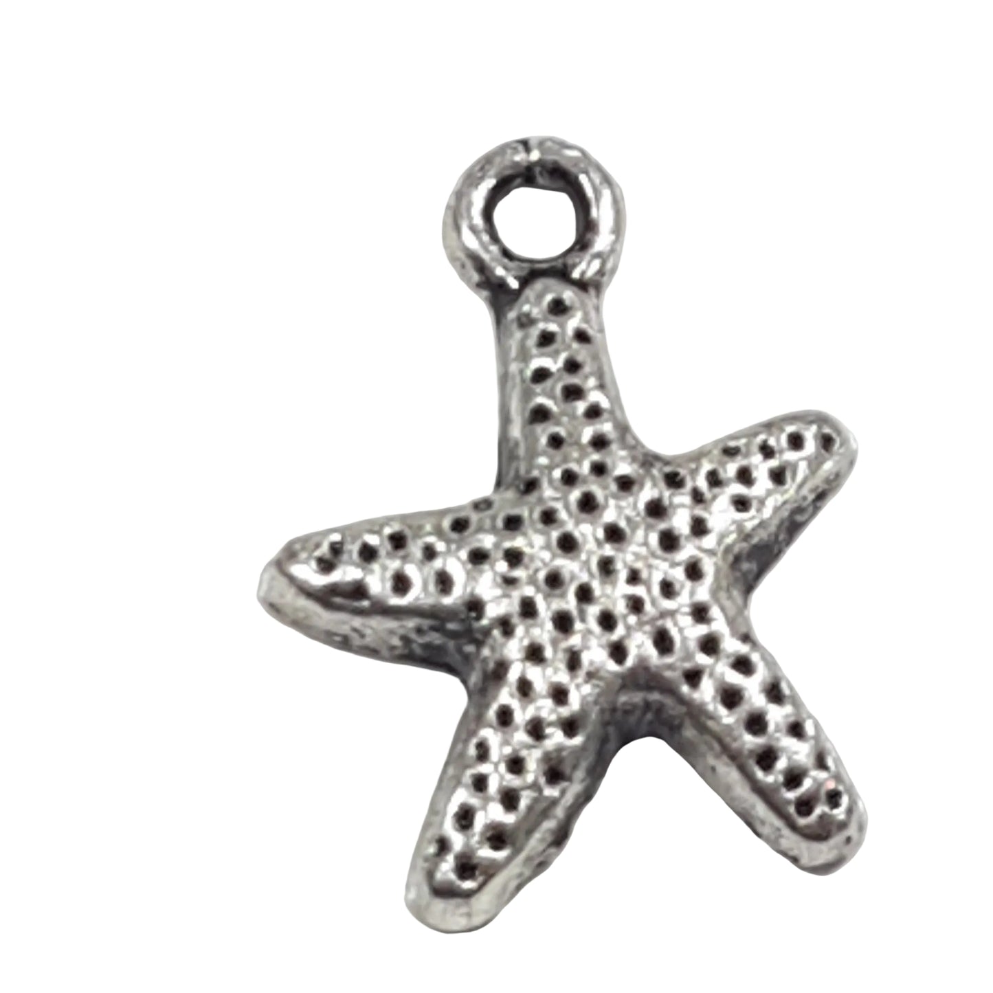 10pc Light Silver Starfish Charms