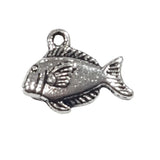 10pc Small Solid Silver Fish Charms