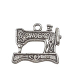 10pc Silver 'singer' Sewing Machine Charms