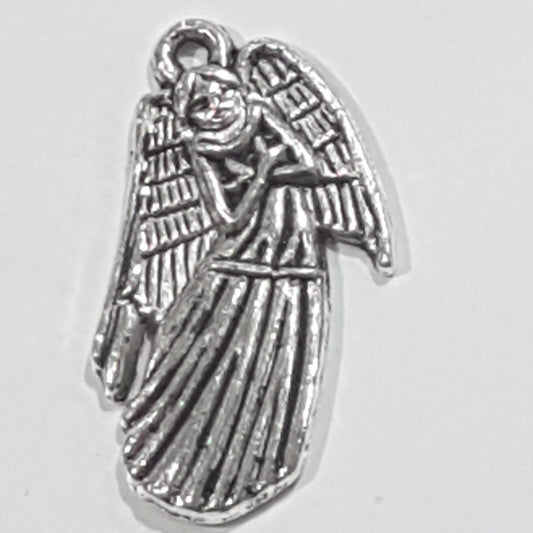 10pc Large Silver Choir Angel Charm Pendants