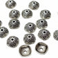 50PC Antique Silver Heart Swirl Bead Caps