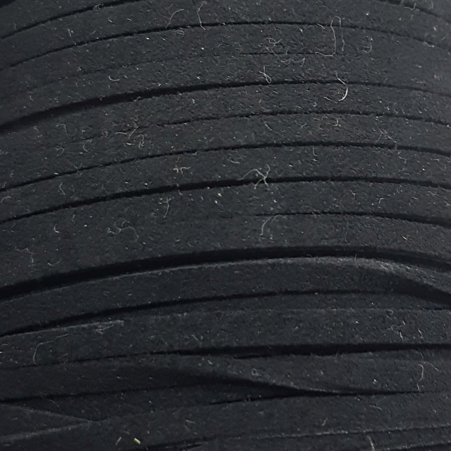 LAST1! 10M 3mm Black Faux Suede Cord