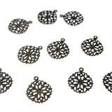 20pc Antique Bronze Filigree Drops
