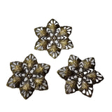 5pc Bronze Flower Filigree Stamping