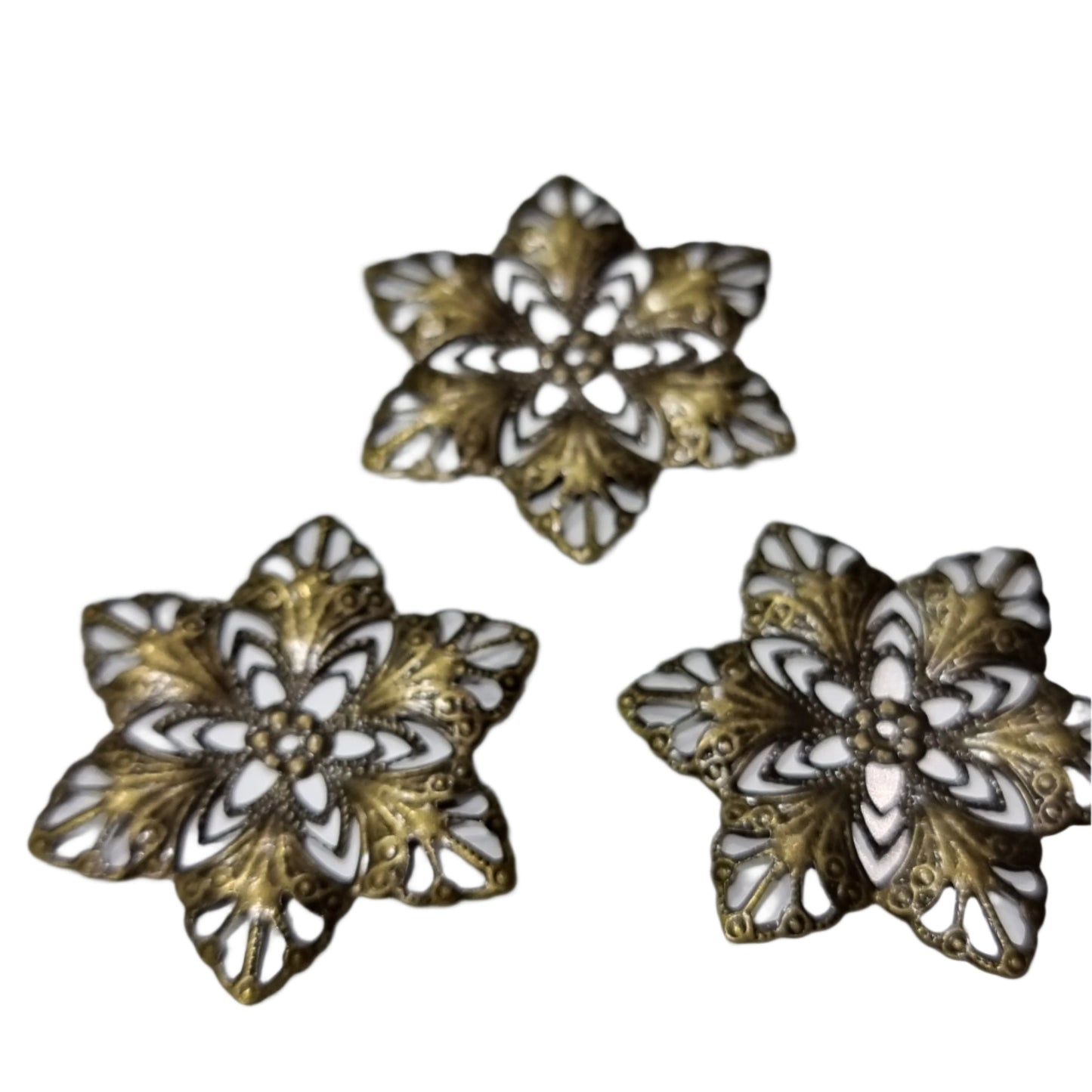 5pc Bronze Flower Filigree Stamping