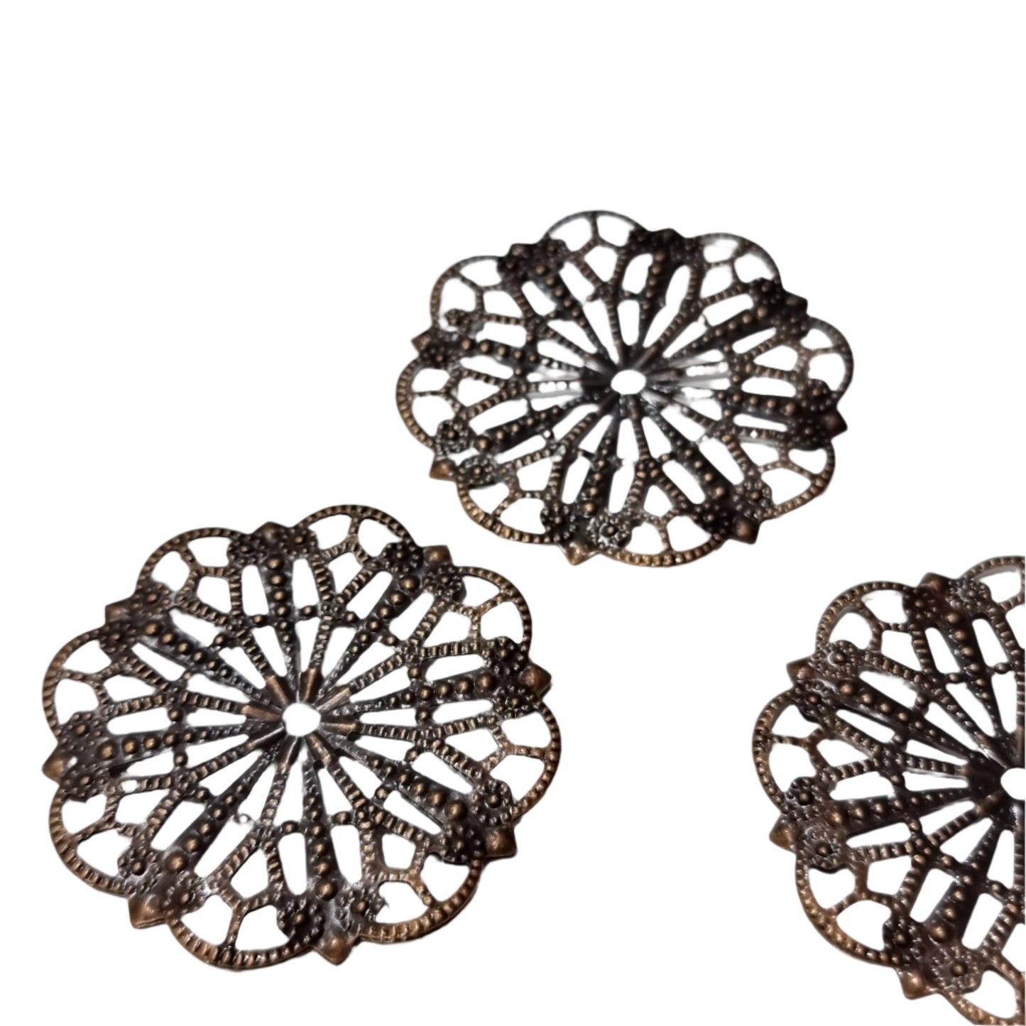 5pc Antique Copper Flower Filigree Stamping
