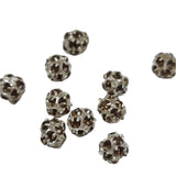 10pc 8mm Brown Rhinestone Bead