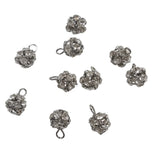 10pc 8mm Silver Rhinestone Bead with Loop