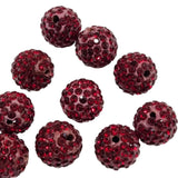 10pc 12mm Red Rhinestone Beads