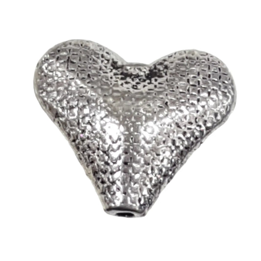 10pc Silver Heart Charms